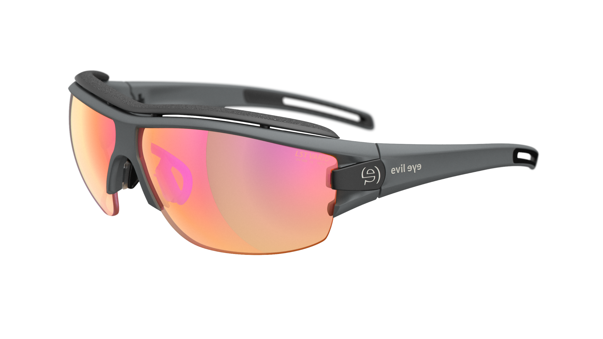 Evil Eye Trace NG Pro Sportbrille Dark Grey Matt Unisex Gr. S LST Light Stabilizing Technology VARiO Mirrored PPX