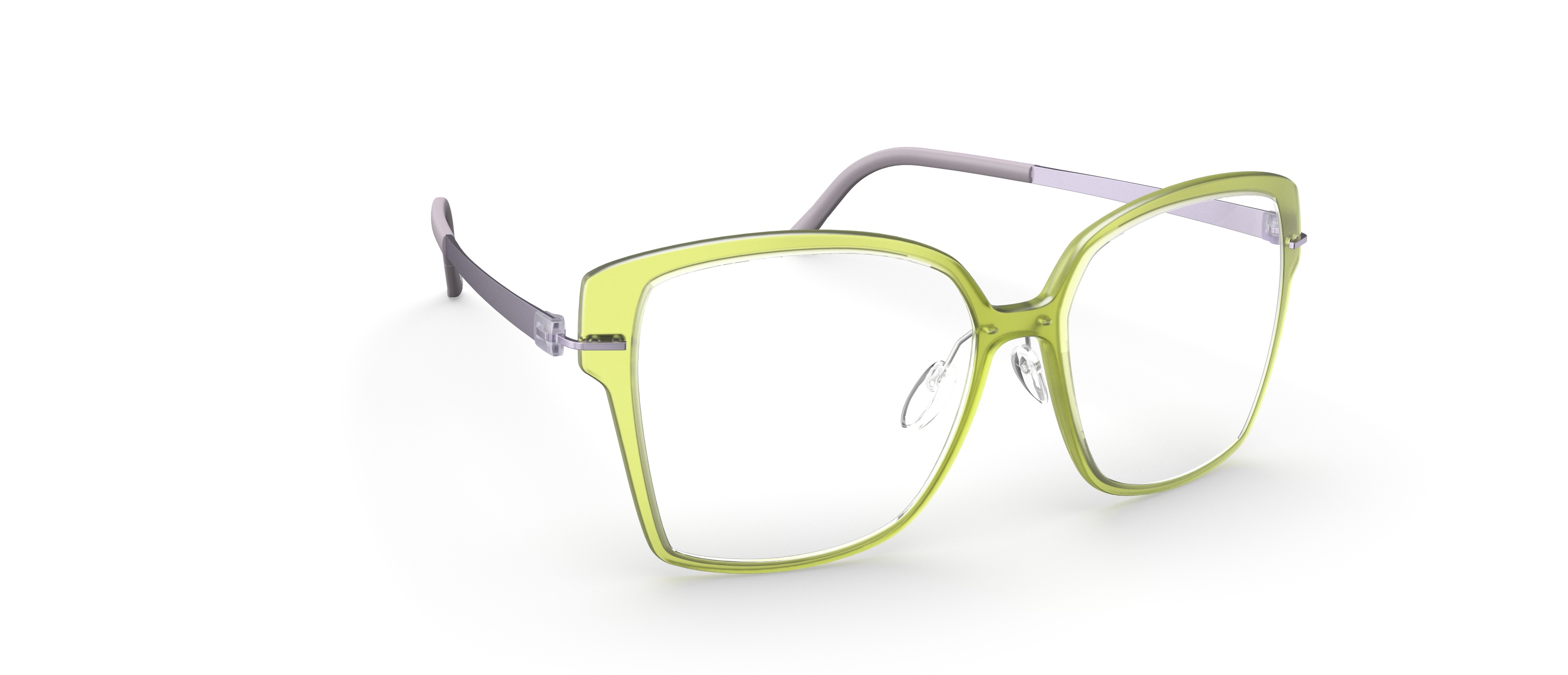 Lunettes de soleil aux verres jaunes ligne de sourcils transparentes